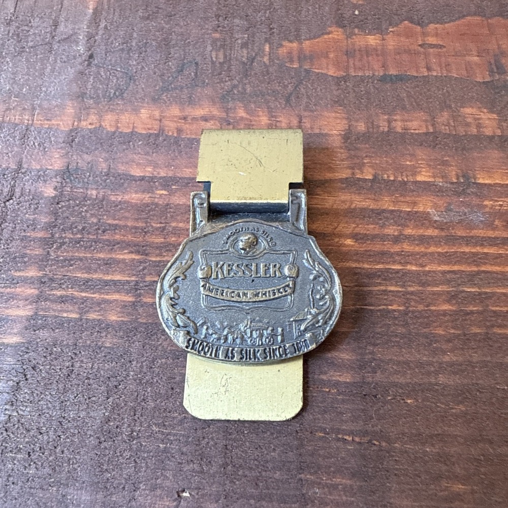 Vintage Kessler Whiskey Smooth As‎ Silk Money Clip Bronze Lightweight